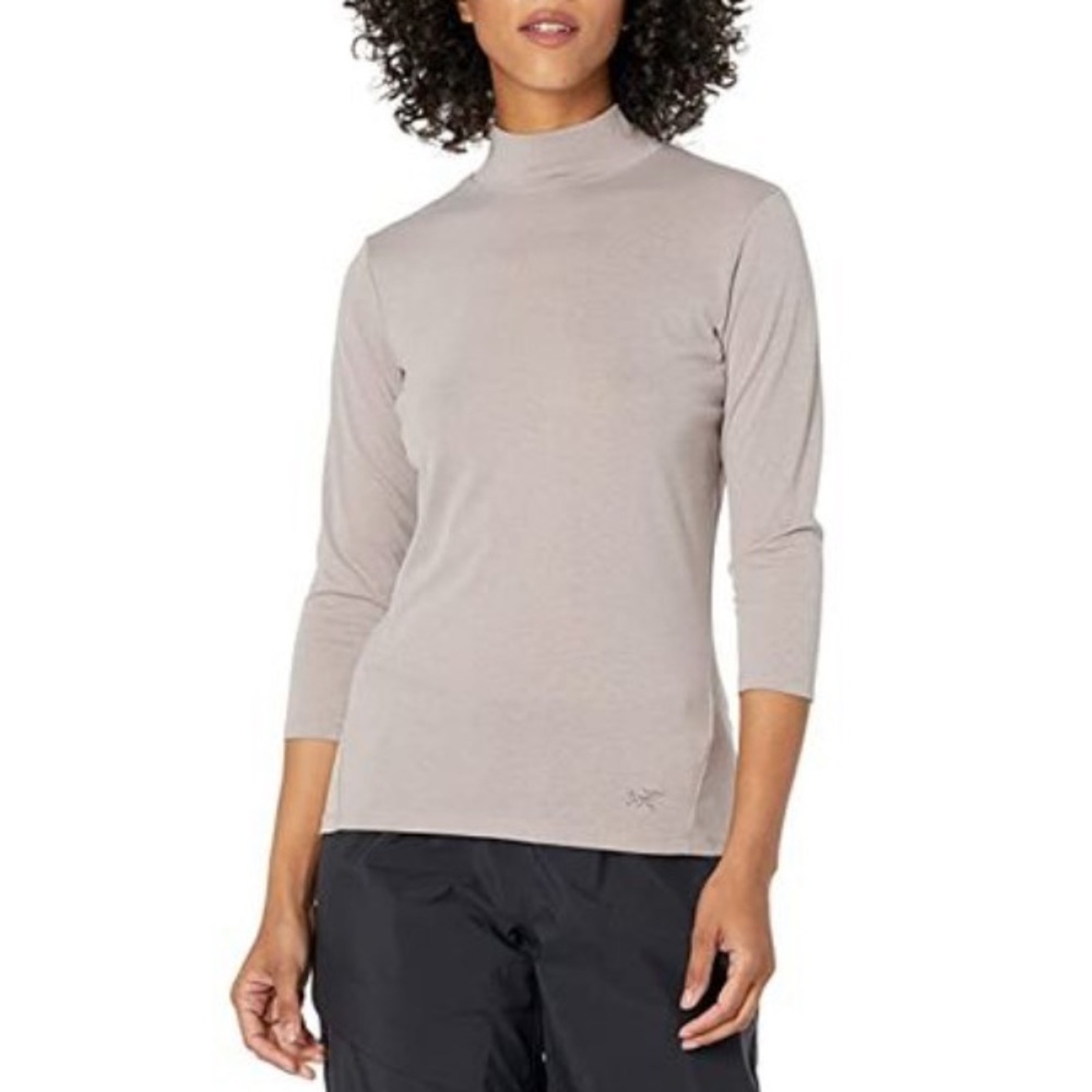 Arc’teryx Lumin mock neck top M cosmic heather 3/4 sleeve baselayer mockneck - Picture 9 of 9